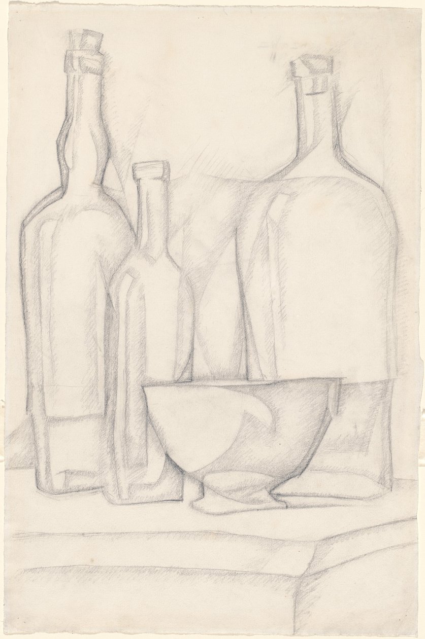 Bottles and Bowl by Juan Gris