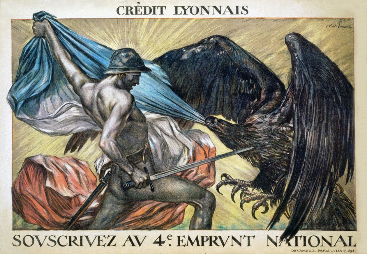 Crédit Lyonnais. Subscribe to the 4th National Loan, 1918 by Jules Abel Faivre