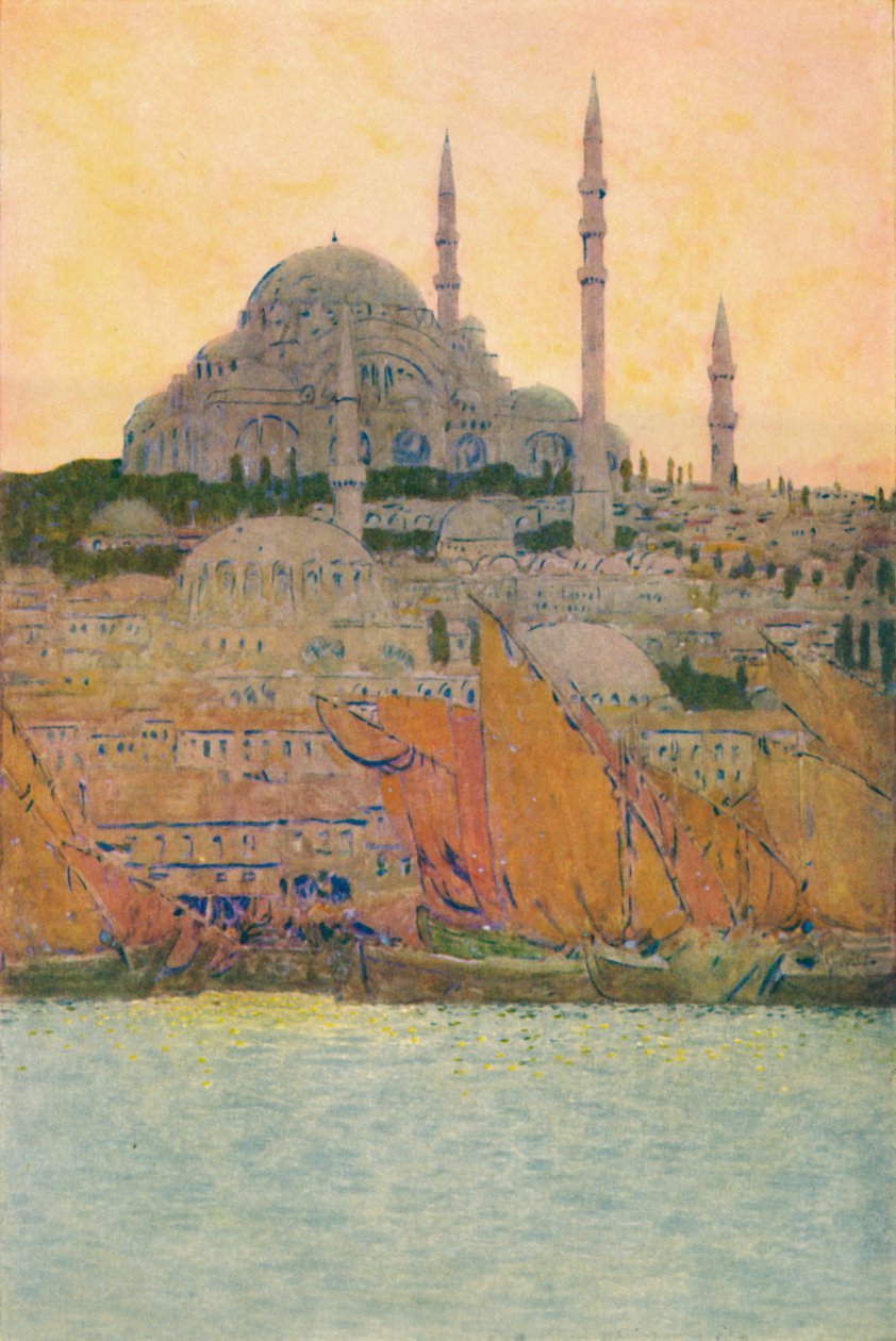 The Mosque of Suleiman at Constantinople by Jules Guerin