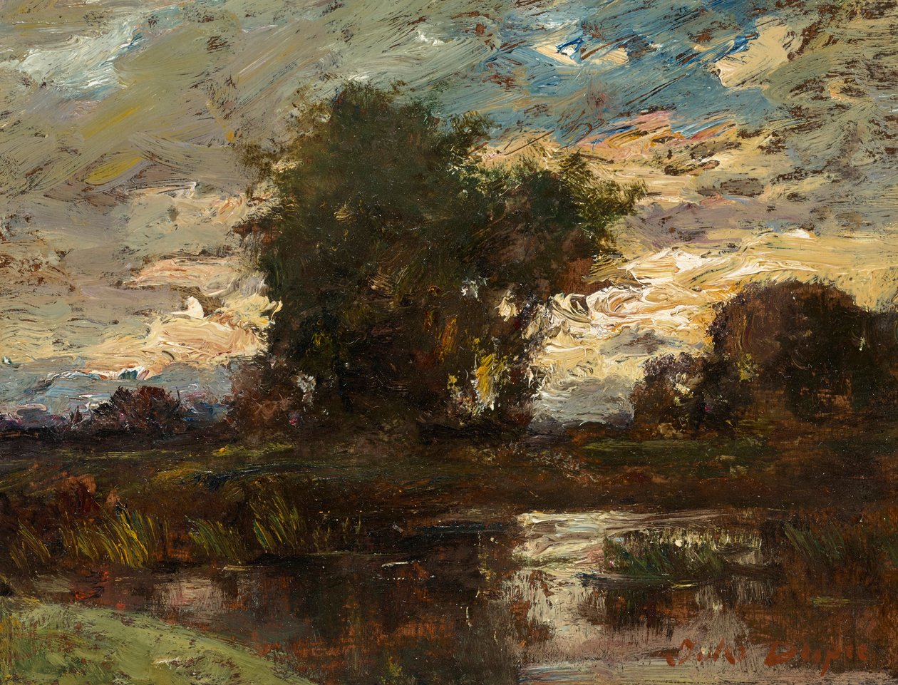 Evening Sky over Still Water by Jules Louis Dupré