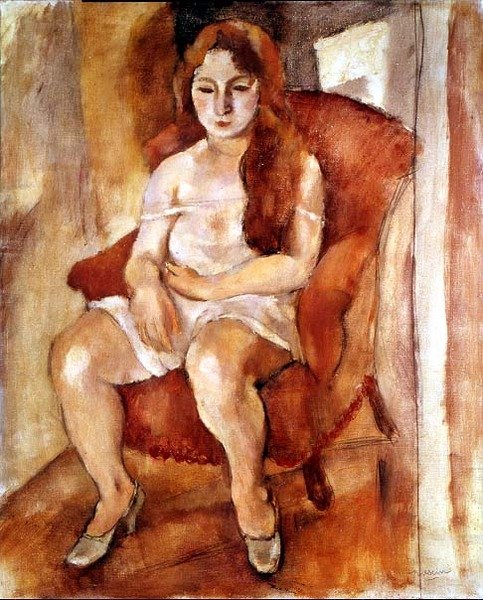 Seated Woman by Jules Pascin