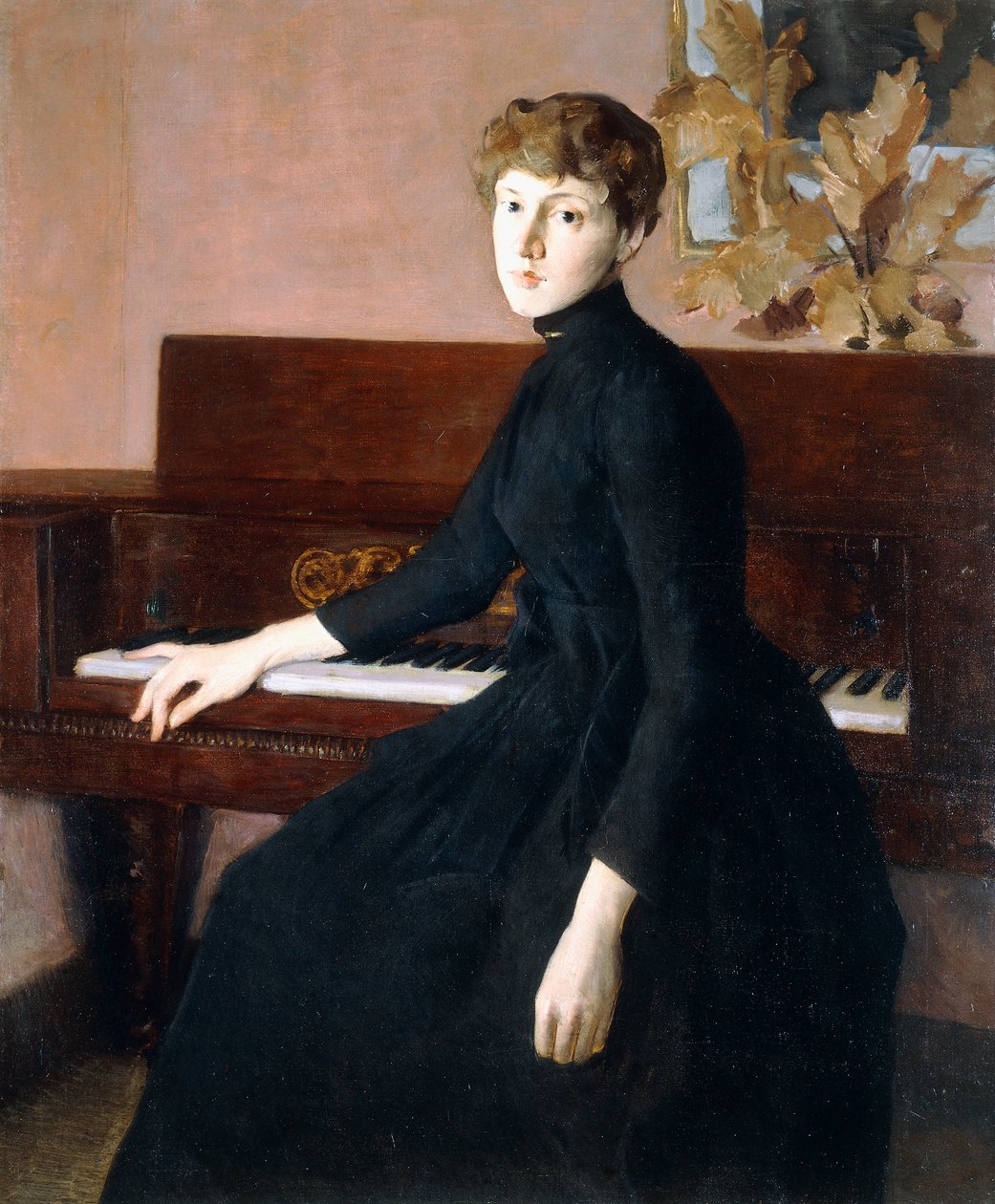 At the Piano by Julian Alden Weir