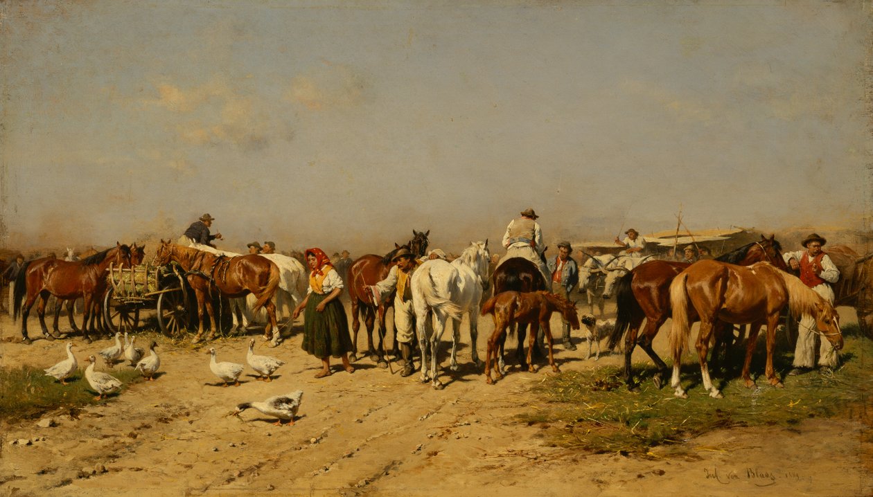 The Market by Julius von Blaas
