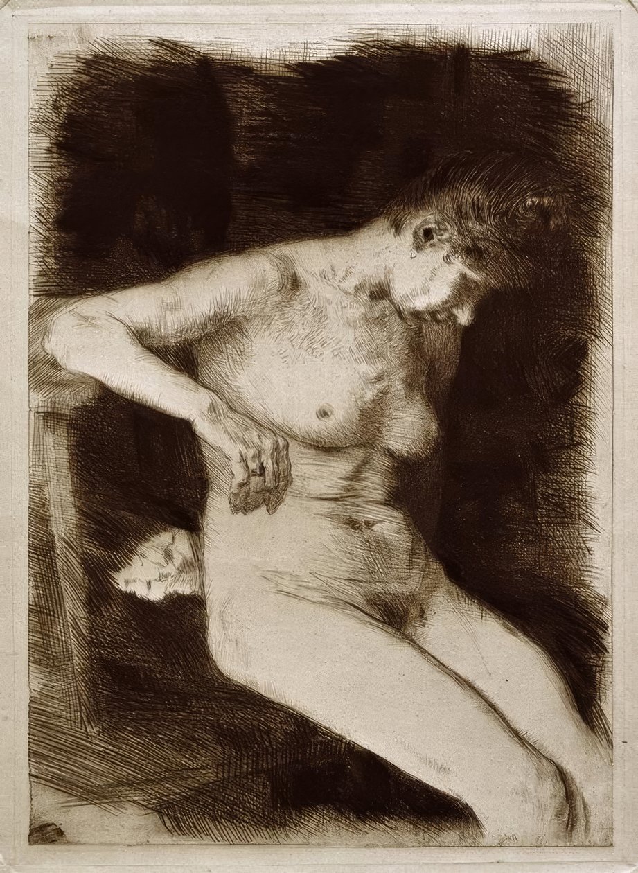 Seated Female Nude by Käthe Kollwitz