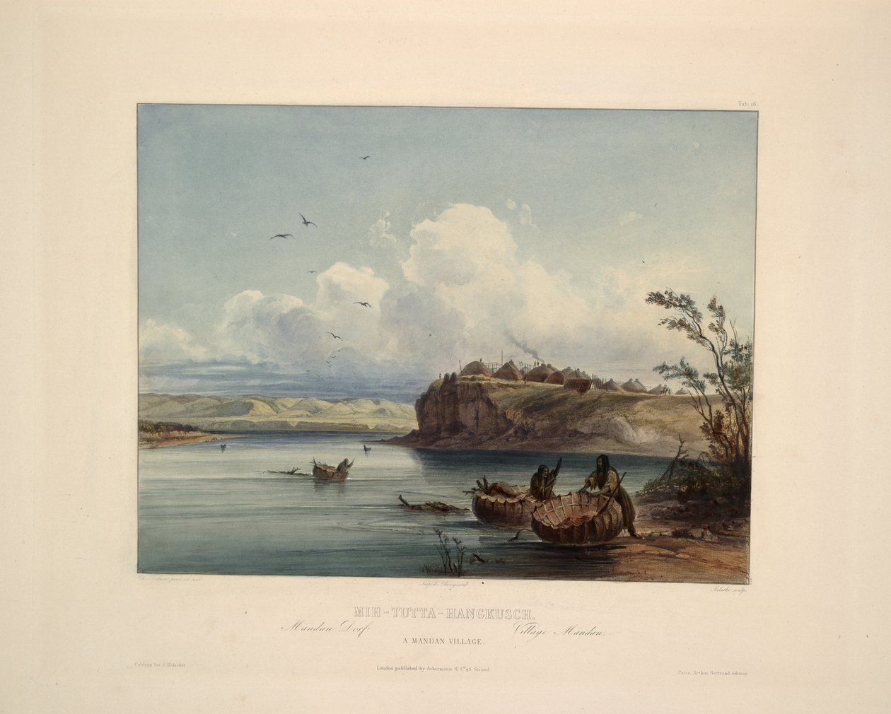 A Mandan Village by Karl Bodmer