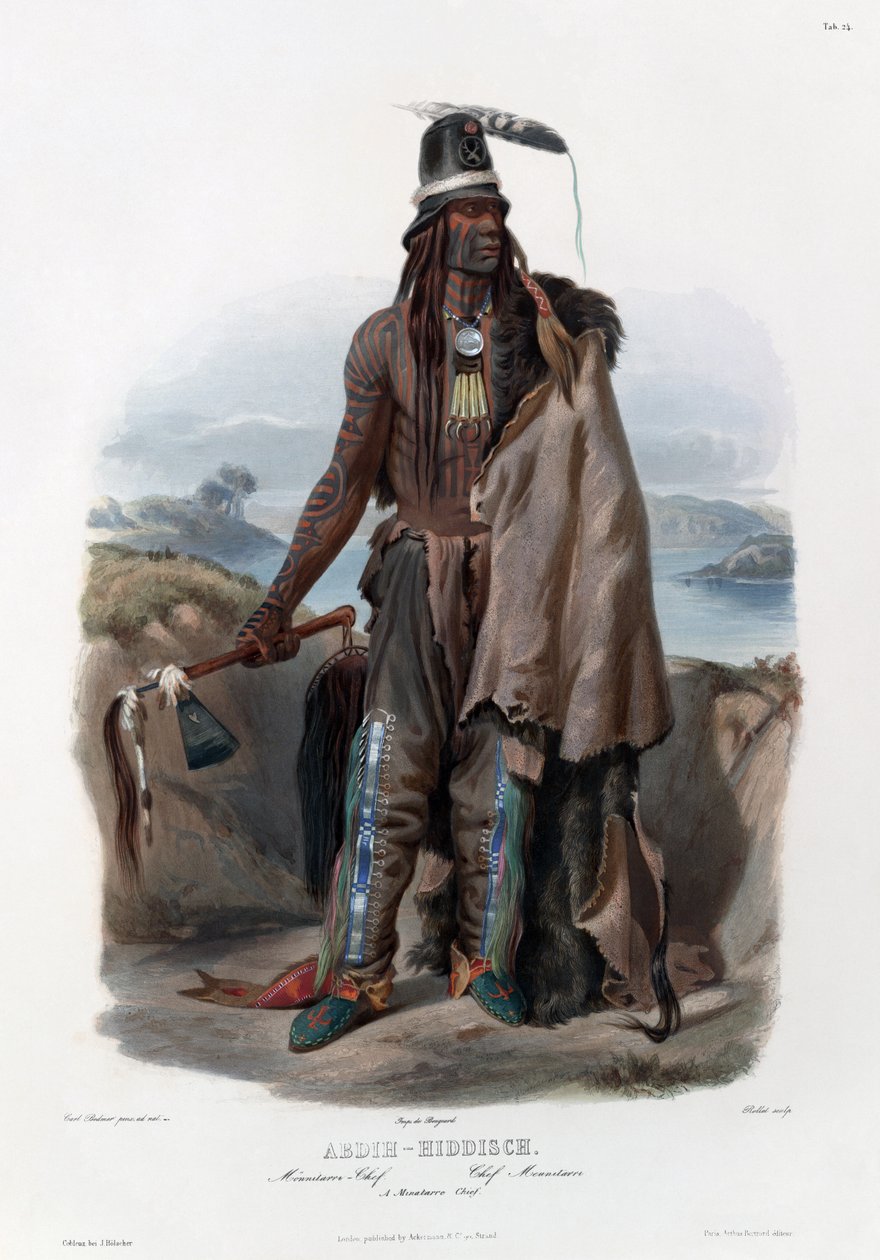 A Minatarre Chief by Karl Bodmer