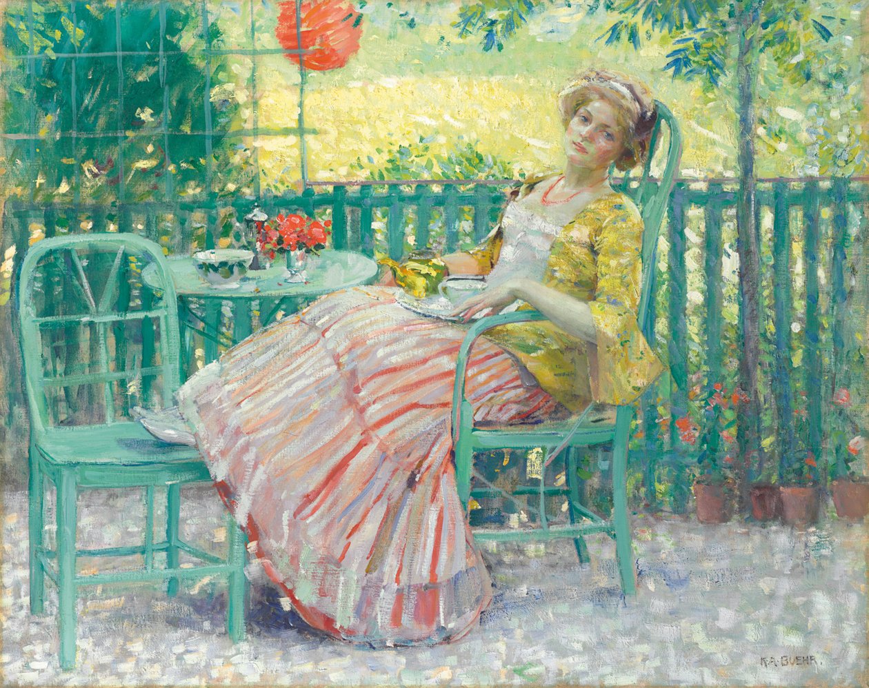 On the Terrace by Karl Albert Buehr