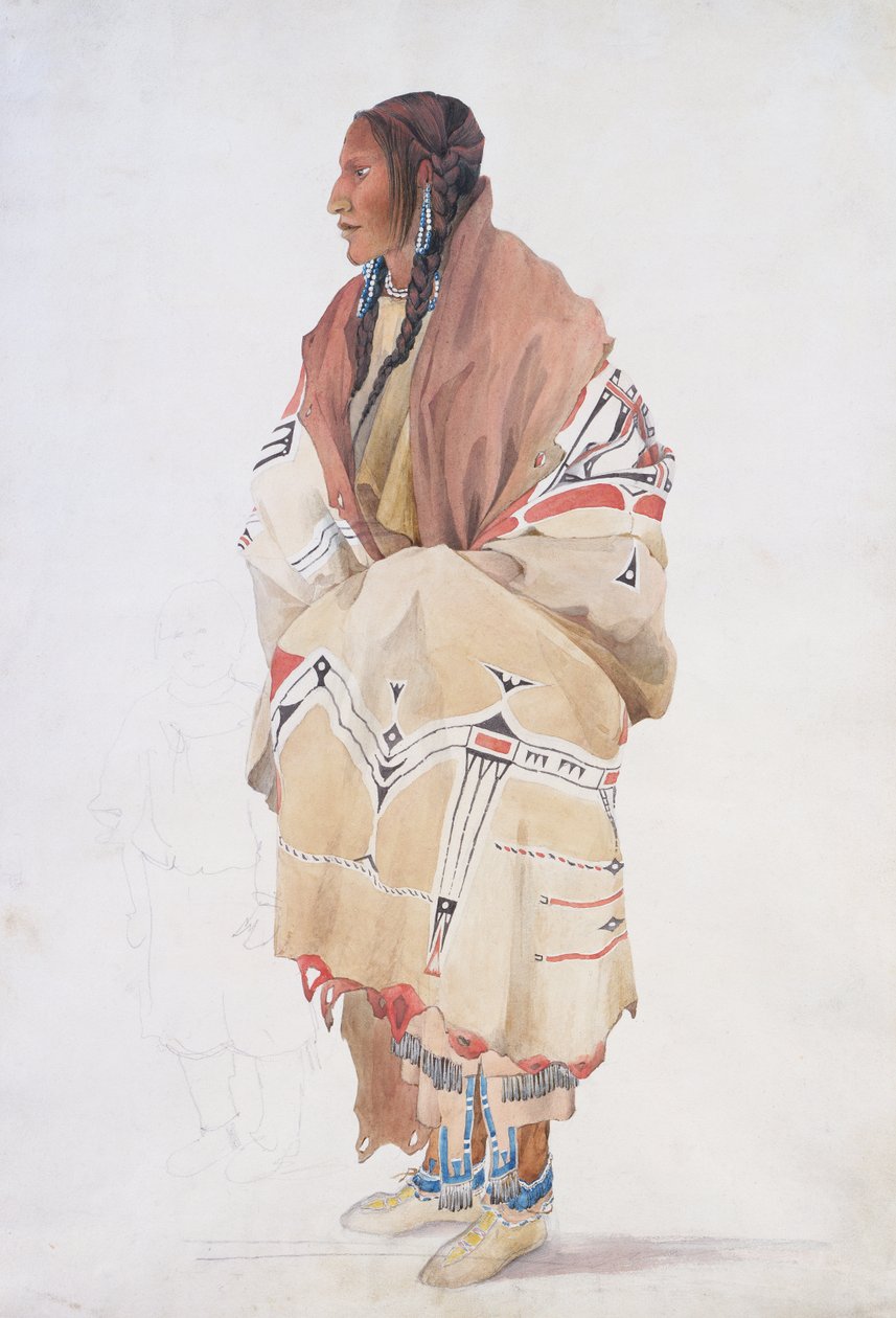 Chan-Cha-Uia-Teuin, Teton Woman by Karl Bodmer