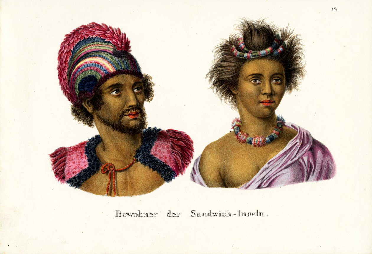 People of Hawaii, 1824 by Karl Joseph Brodtmann