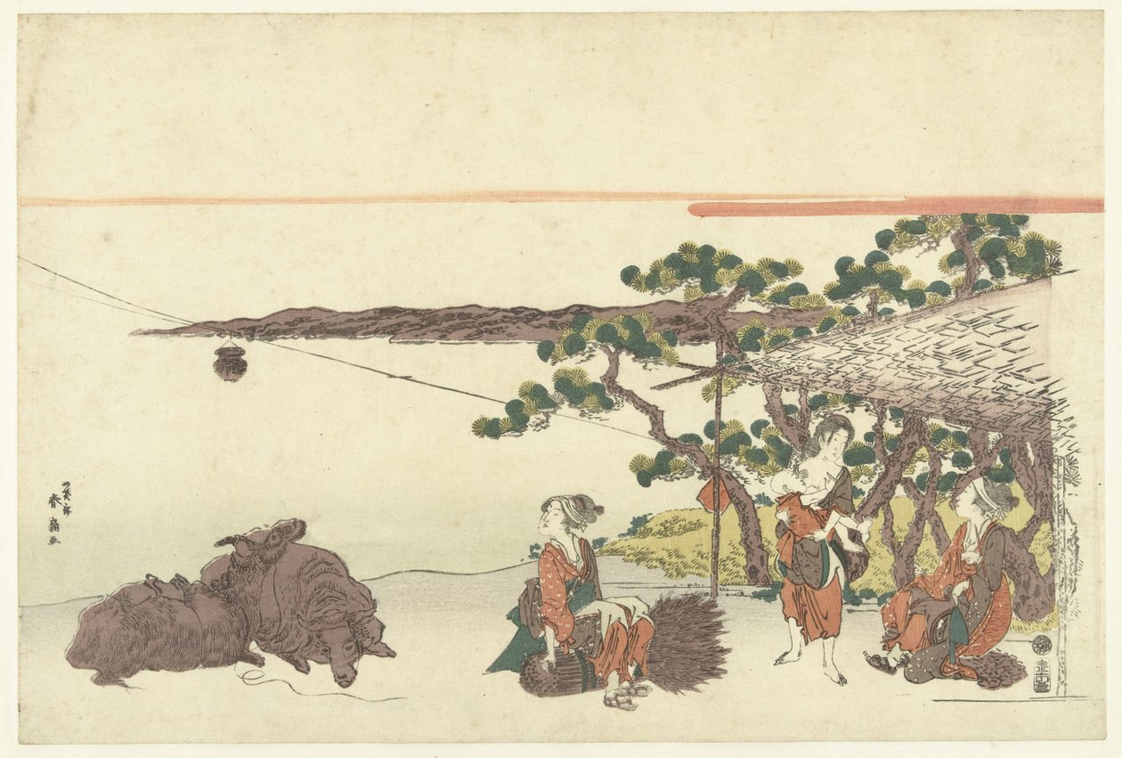 Women by a Lake by Katsukawa Shunsen