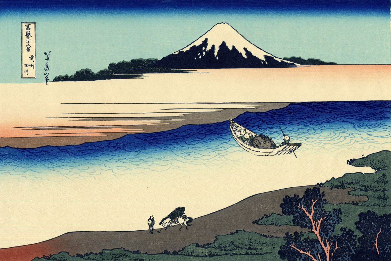 Tama River in Musashi Province by Katsushika Hokusai