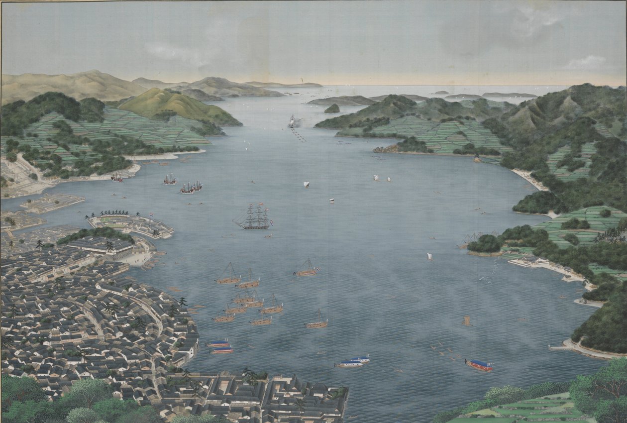 Nagasaki Harbour by Kawahara Keiga