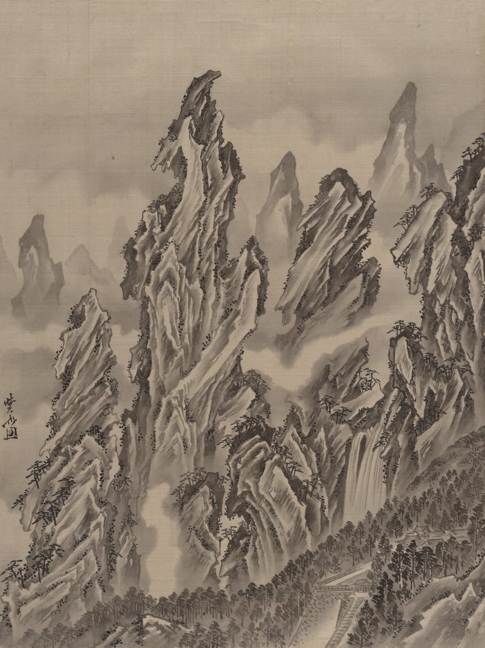 Rocky Landscape by Kawanabe Kyosai