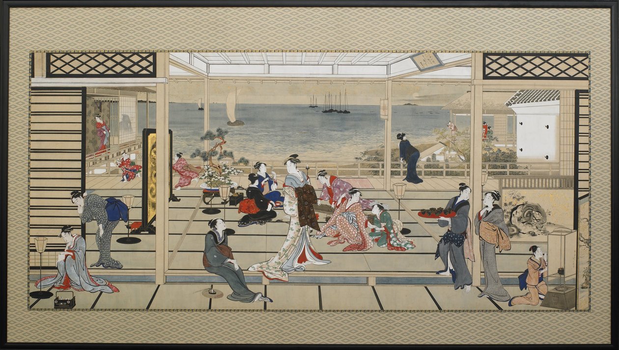 Moonlight Revelry at Dozo Sagami by Kitagawa Utamaro