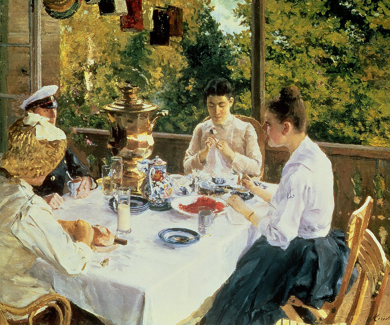 At the Tea-Table by Konstantin Alekseevich Korovin