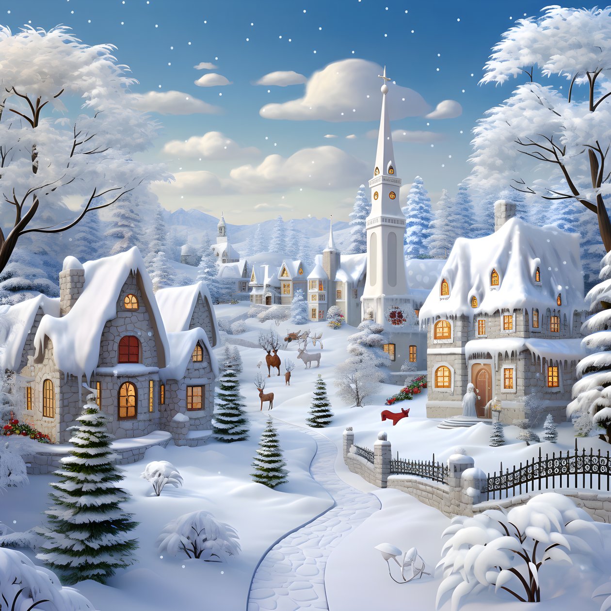 3D Snowy Christmas 1 by Kurt Heppke