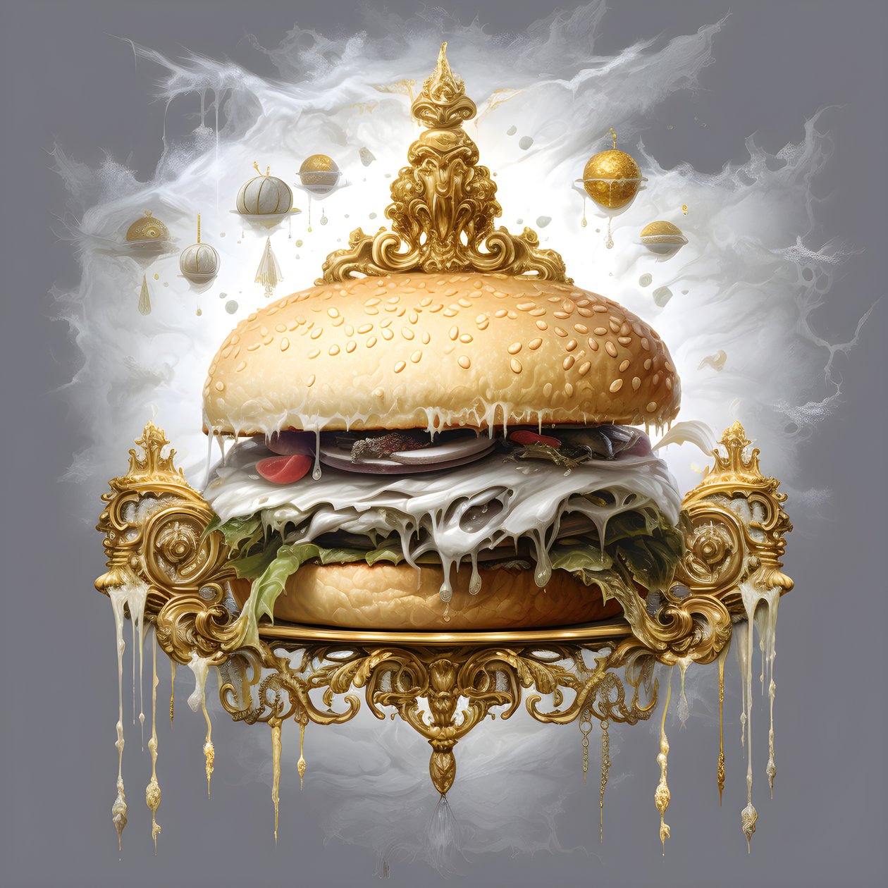 A white marble burger by Kurt Heppke