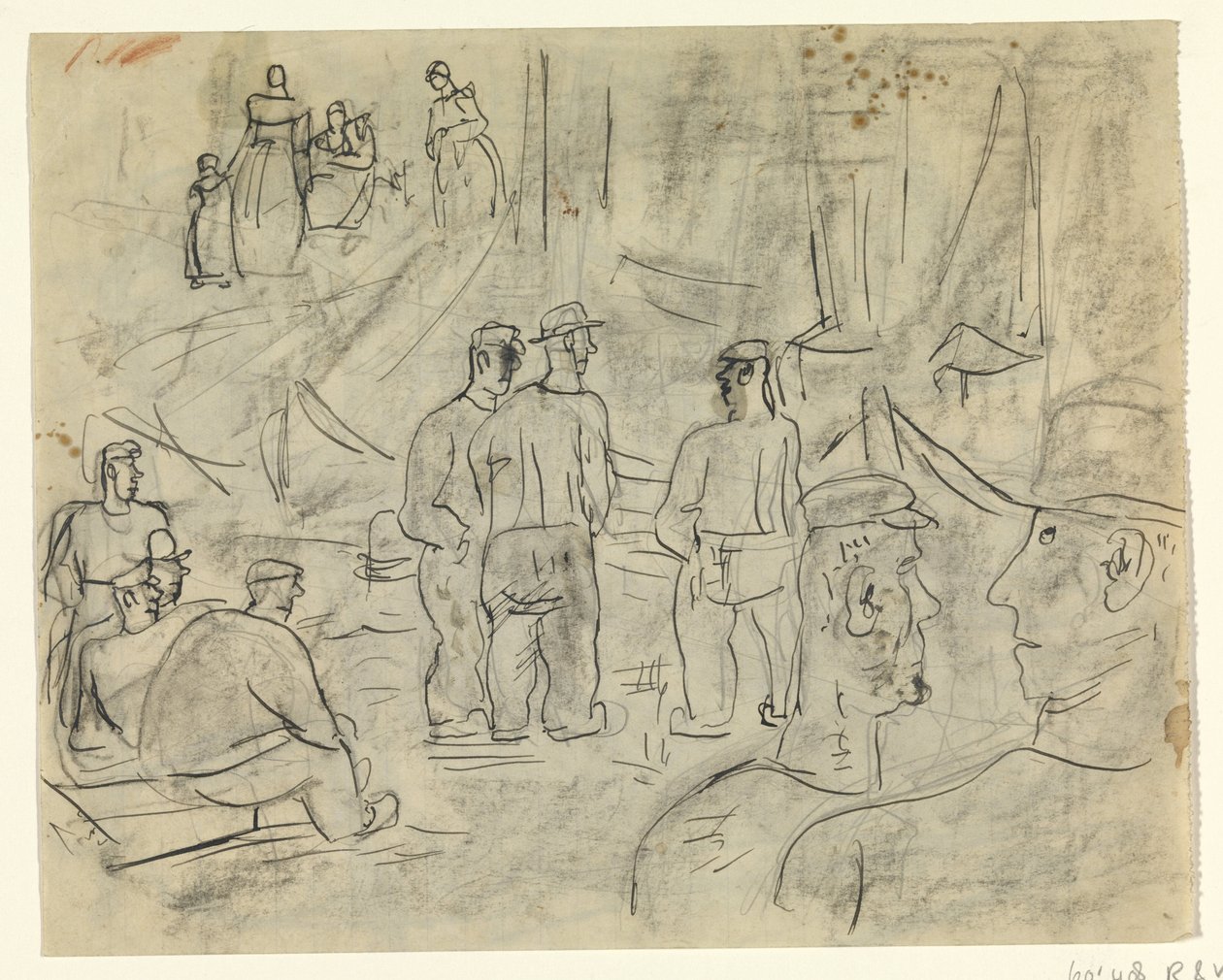 Fishermen in a Harbor by Leo Gestel