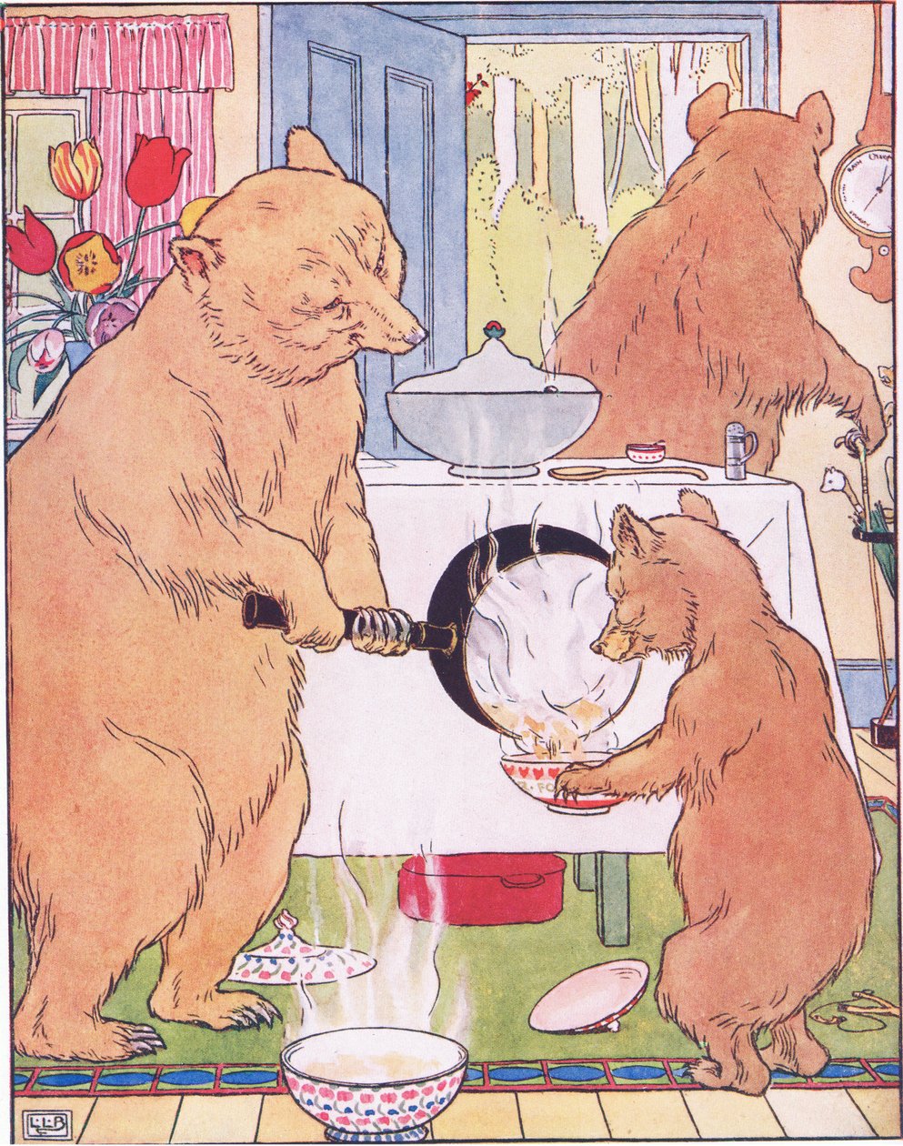 She poured the porridge into a bowl by Leonard Leslie Brooke