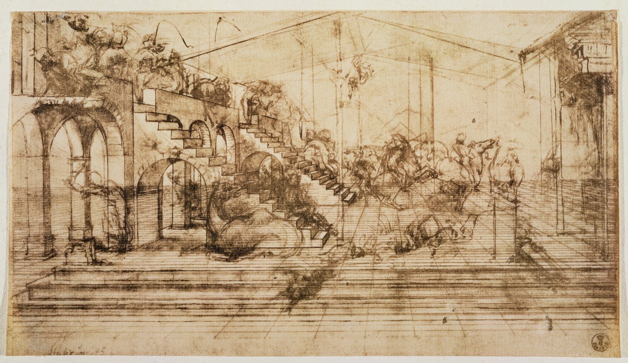 Perspective Study for the Background of The Adoration of the Magi by Leonardo da Vinci