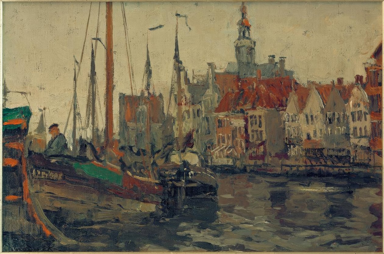 Fishing Boat in the Port of Emden by Leonhard Sandrock