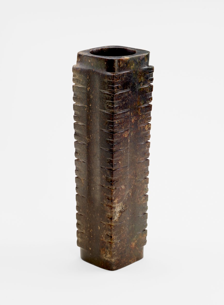 Ten-tier tube with masks, c.3300-2250 BC by Liangzhu culture