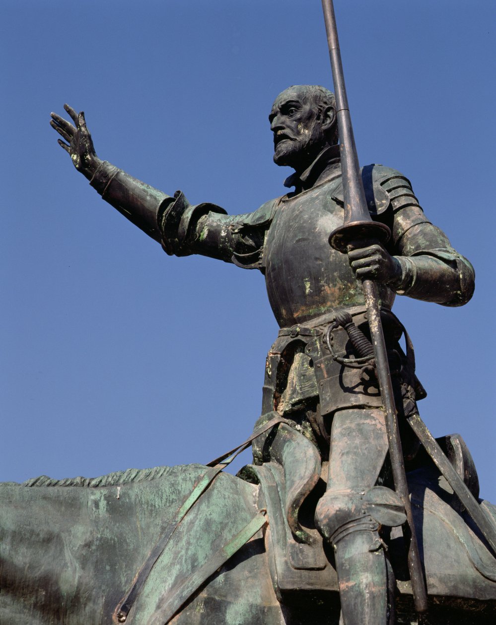 Don Quixote, from the monument to Miguel de Cervantes (detail) by Lorenzo Coullaut Valera