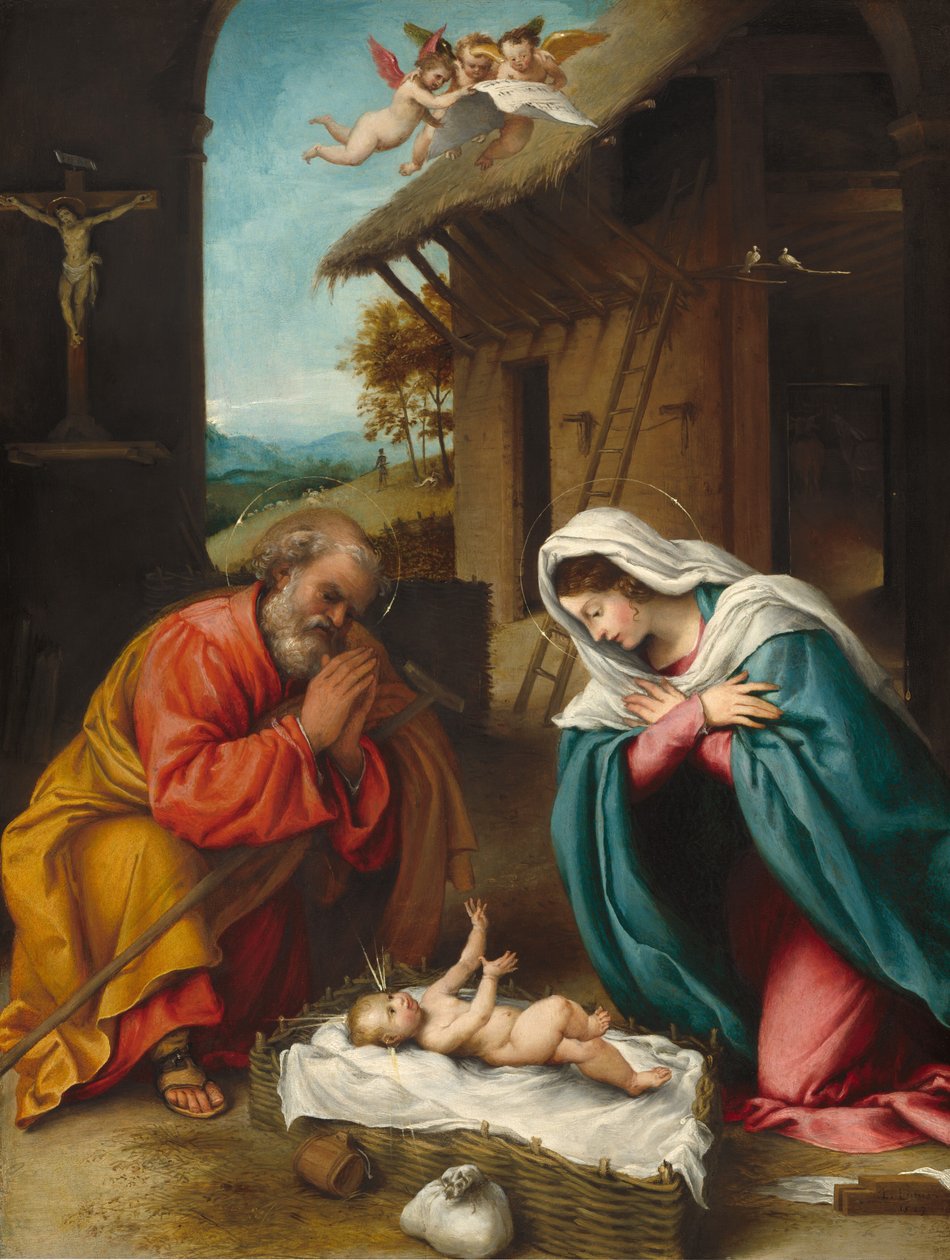 The Nativity, 1523 by Lorenzo Lotto