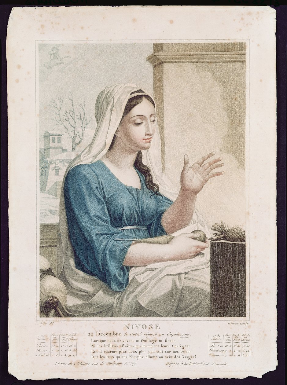 Nivose (December-January), fourth month of the Republican Calendar, engraved by Tresca, c.1794 by Louis Lafitte