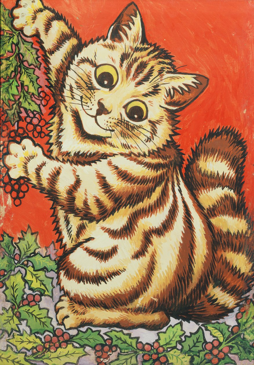 Christmas Cat by Louis Wain