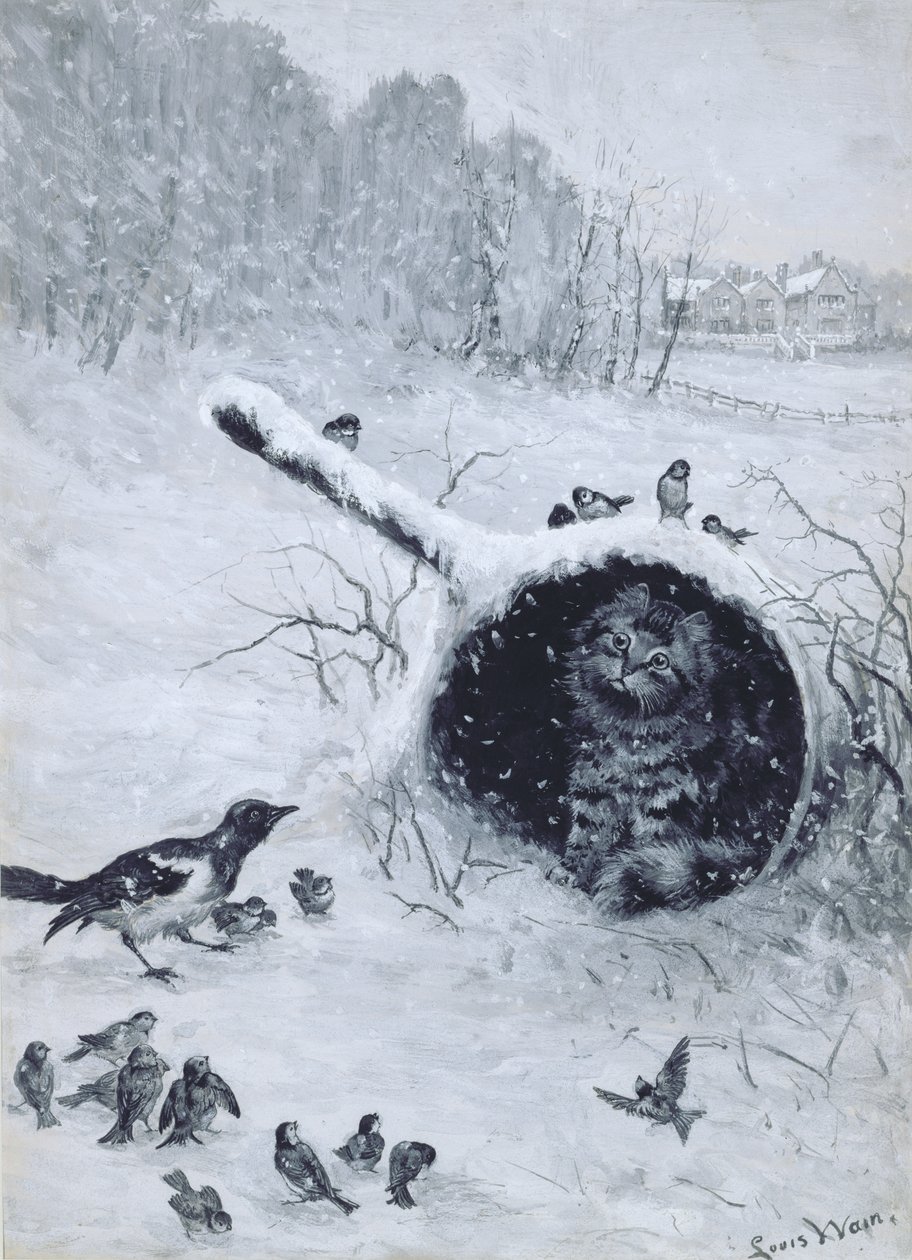 Taking Shelter by Louis Wain