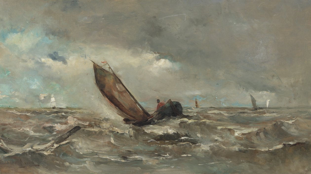 Boat in the Storm by Louis Artan