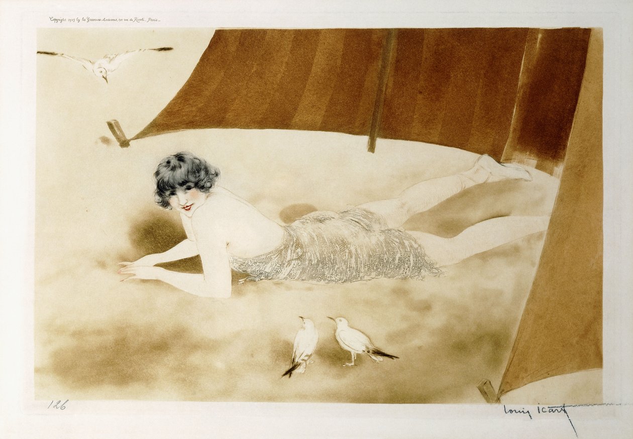 On the Beach by Louis Icart