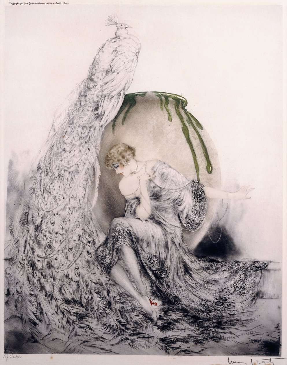 Peacock by Louis Icart