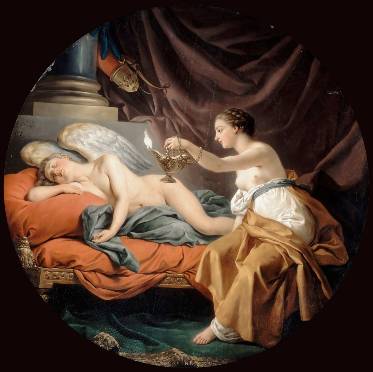 Psyche Surprising Sleeping Cupid by Louis Jean François Lagrenée