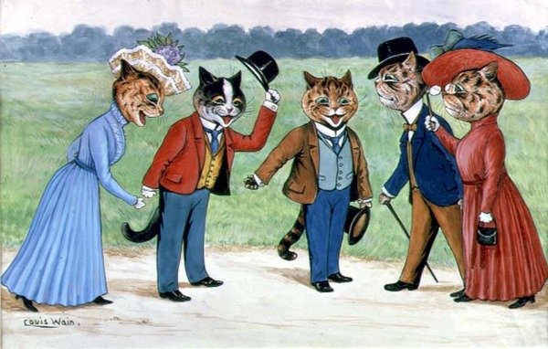 Promenading Cats by Louis Wain