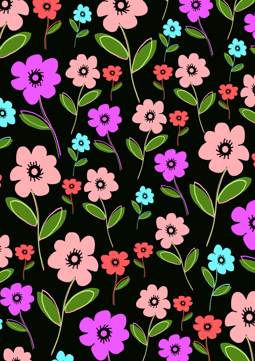 Retro Florals by Louisa Hereford