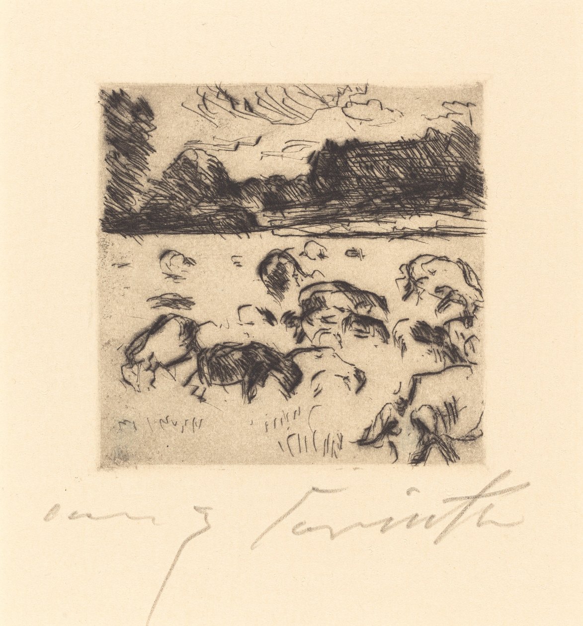 Grazing Sheep by Lovis Corinth