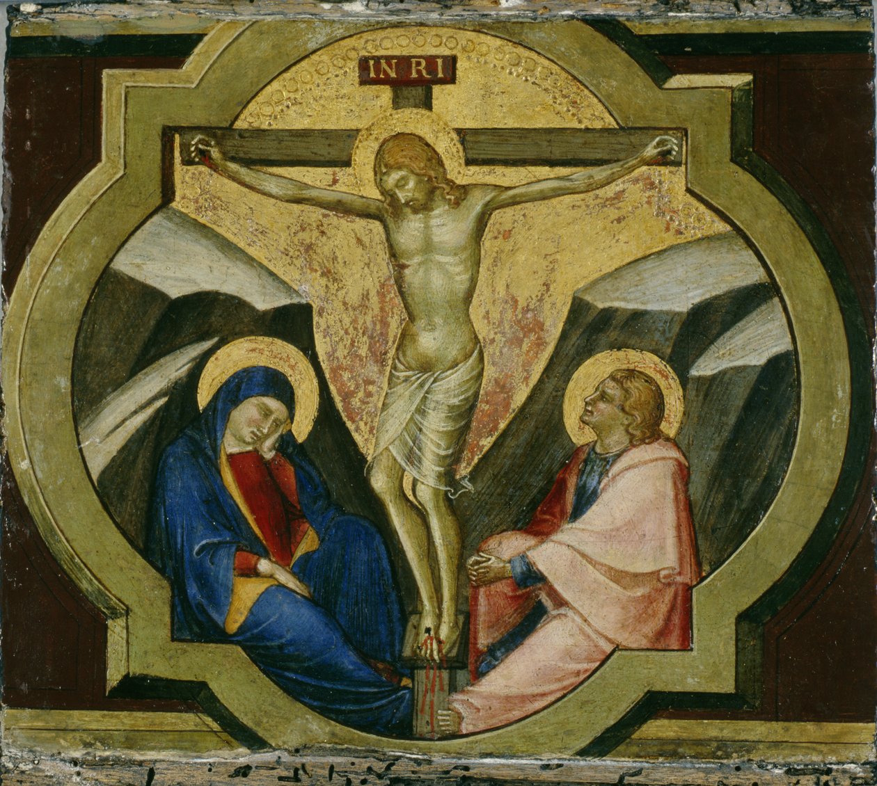 Christ on the Cross with Saints Mary and John by Luca di Tommè