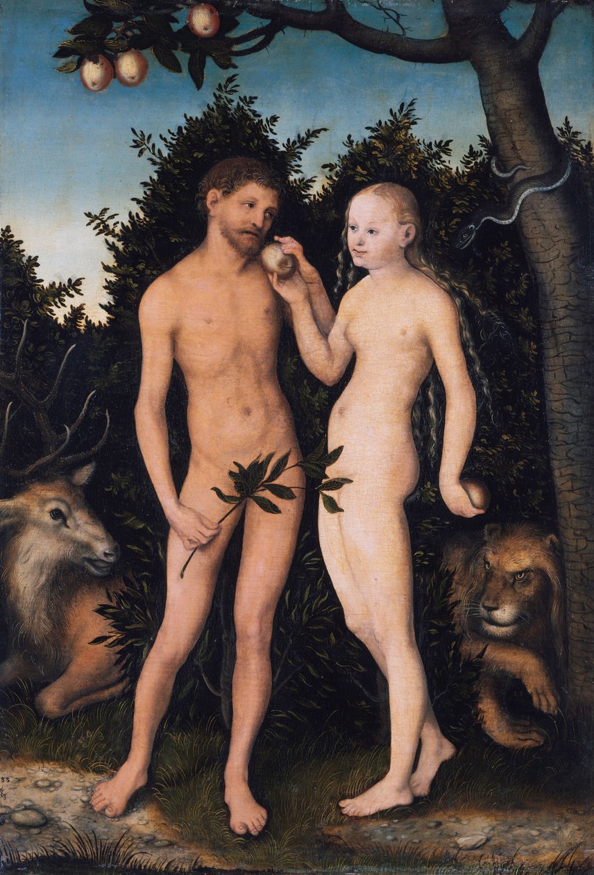 Adam and Eve in Paradise (The Fall) by Lucas Cranach the Elder