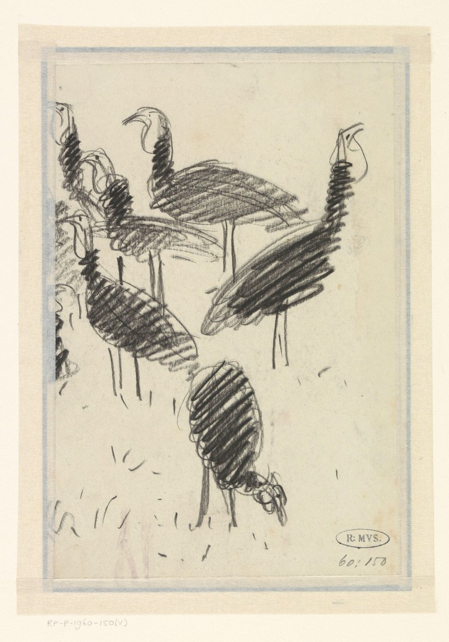 Six Birds by Lucien Pissarro