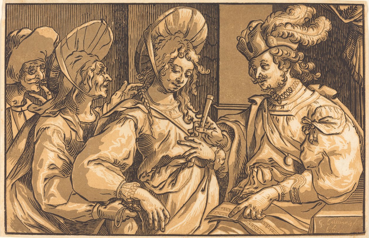 The Procuress by Ludwig Büsinck after Georges Lallemand