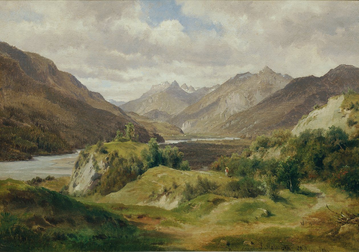 Valley with Mountains by Ludwig Halauska