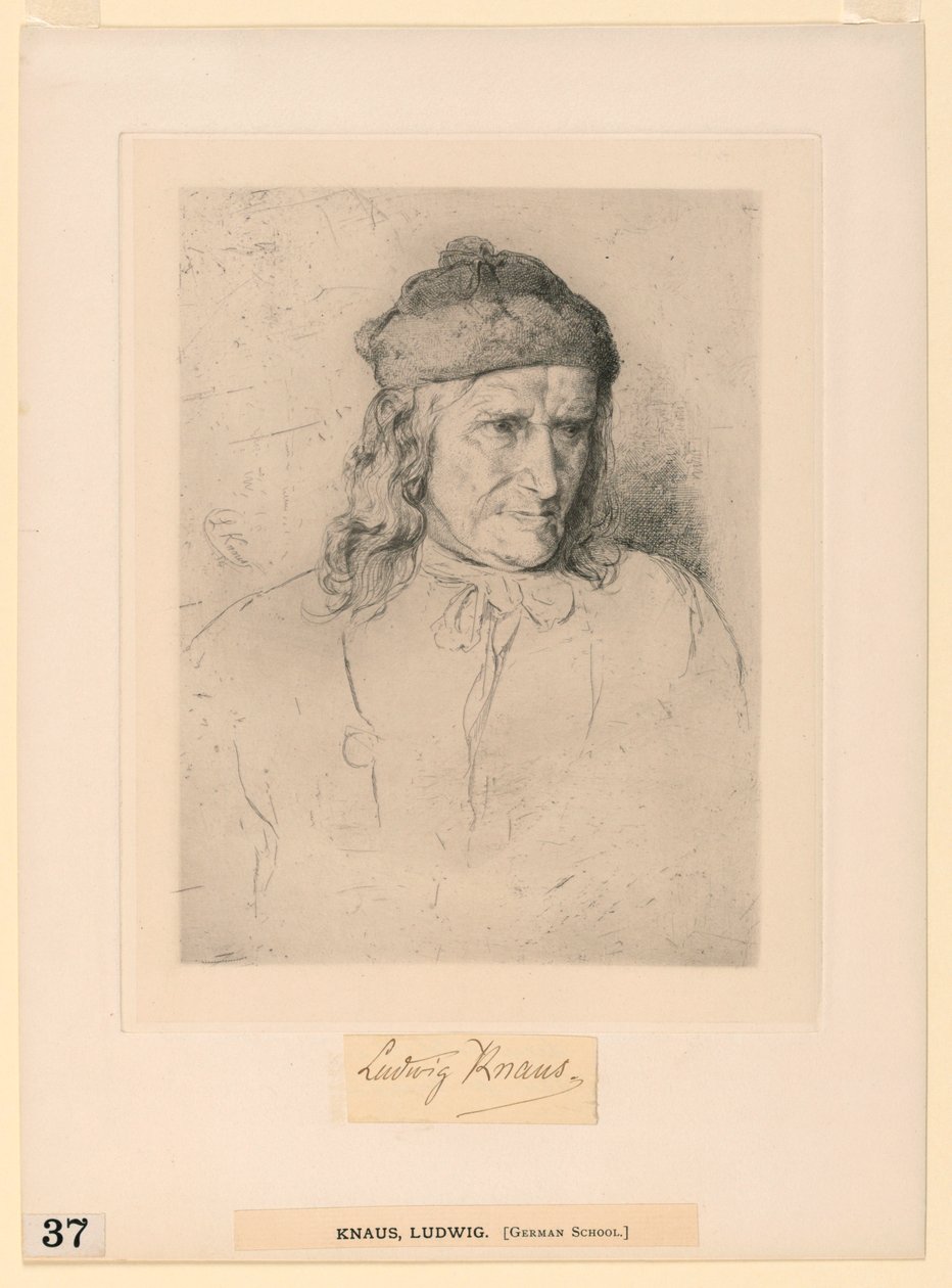 Man in Fur Cap by Ludwig Knaus
