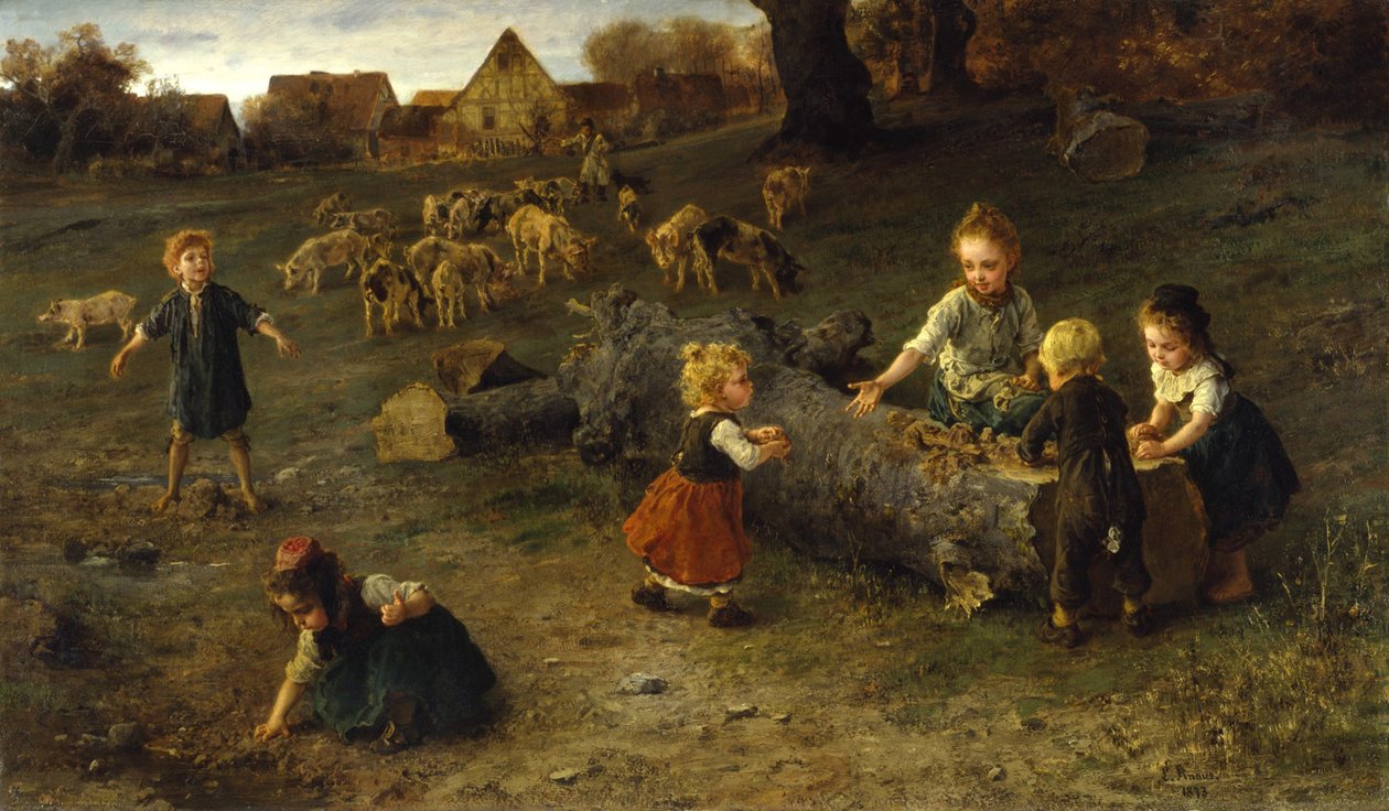 Mud Pies, 1873 by Ludwig Knaus