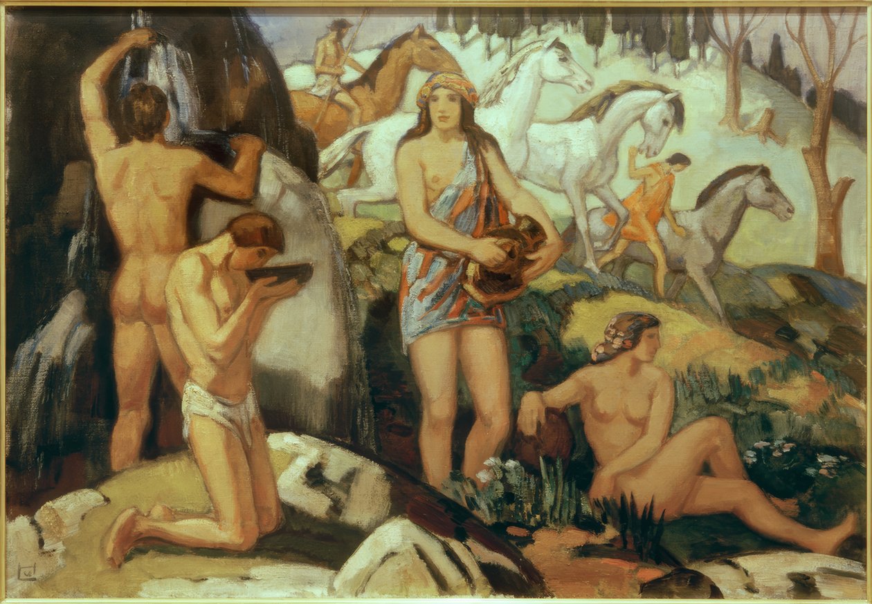 At the Spring by Ludwig von Hofmann