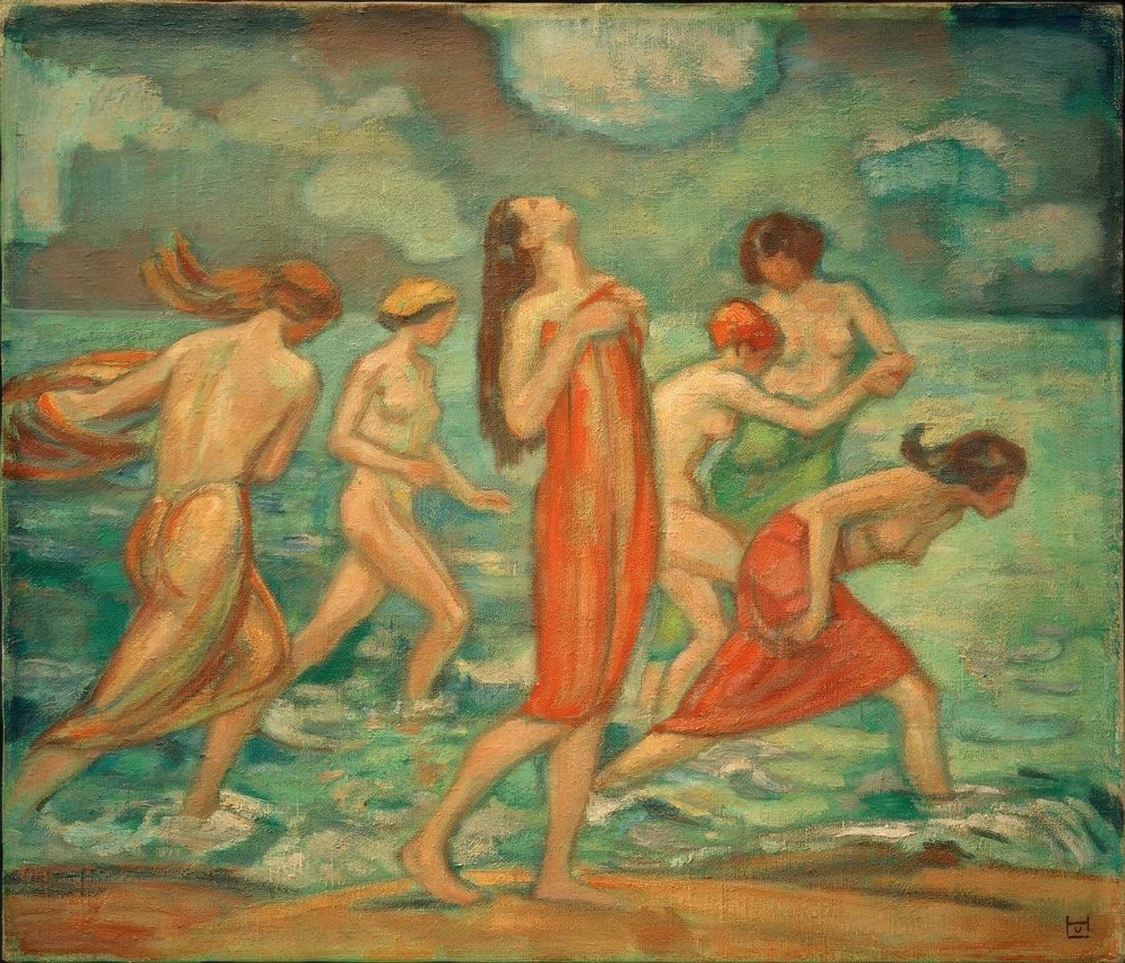 L. v. Hofmann, Bathing Girls by Ludwig von Hofmann