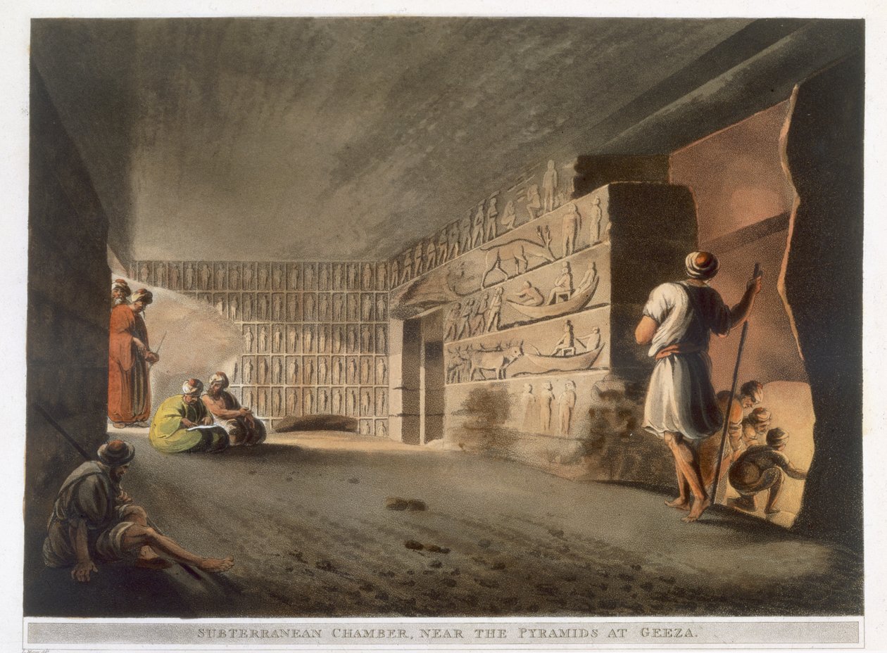 Subterranean Chamber Near the Pyramids at Geeza, Plate 9 from 