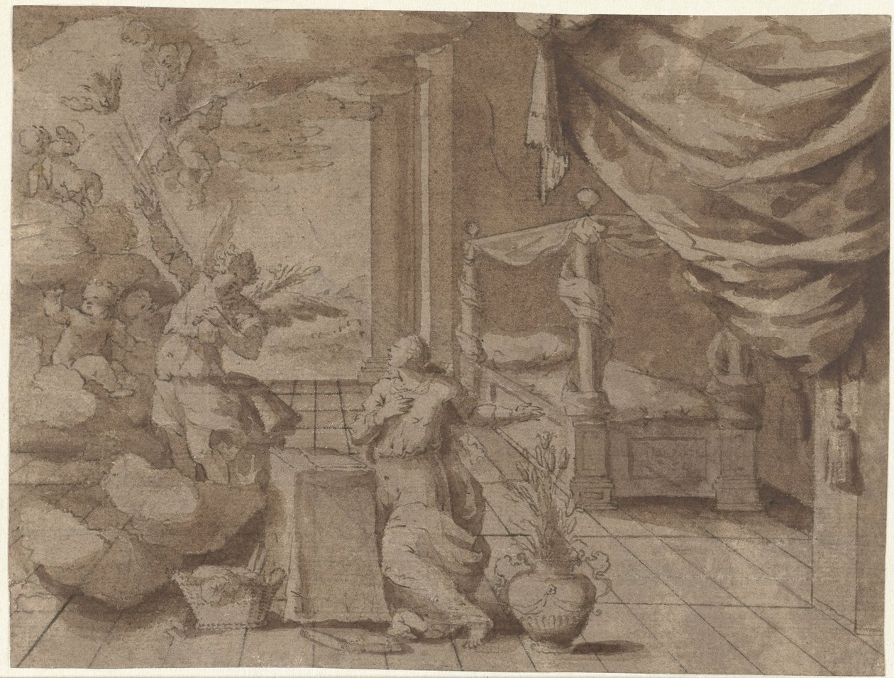 The Annunciation by Maerten de Vos