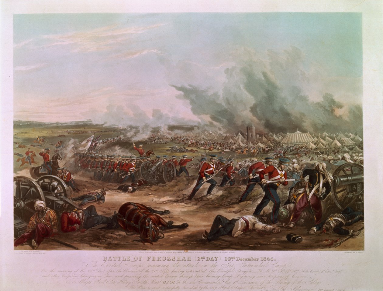 The 2nd Day of the Battle of Ferozshah, 22nd December 1845 by Major G.F. White